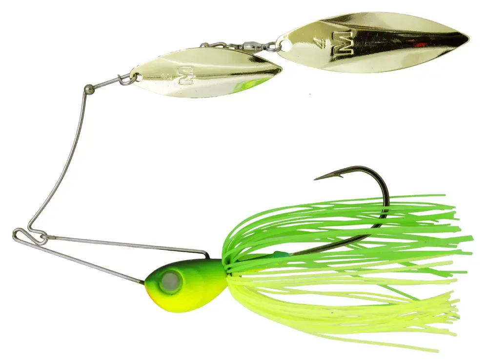 Mustad Arm Lock Spinner Bait Fishing Lure w Double Willow Blades _ 21g _ Lime Chart.webp