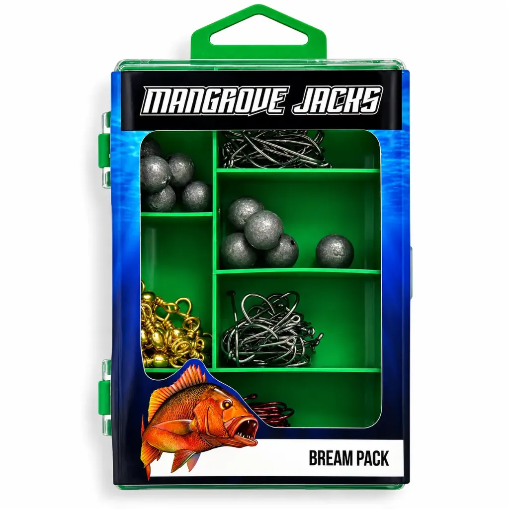 Mangrove Jacks - Mangrove Jacks Bream Fishing Pack _ Hooks, Swivels, Sinkers in Compact Tackle Box.webp