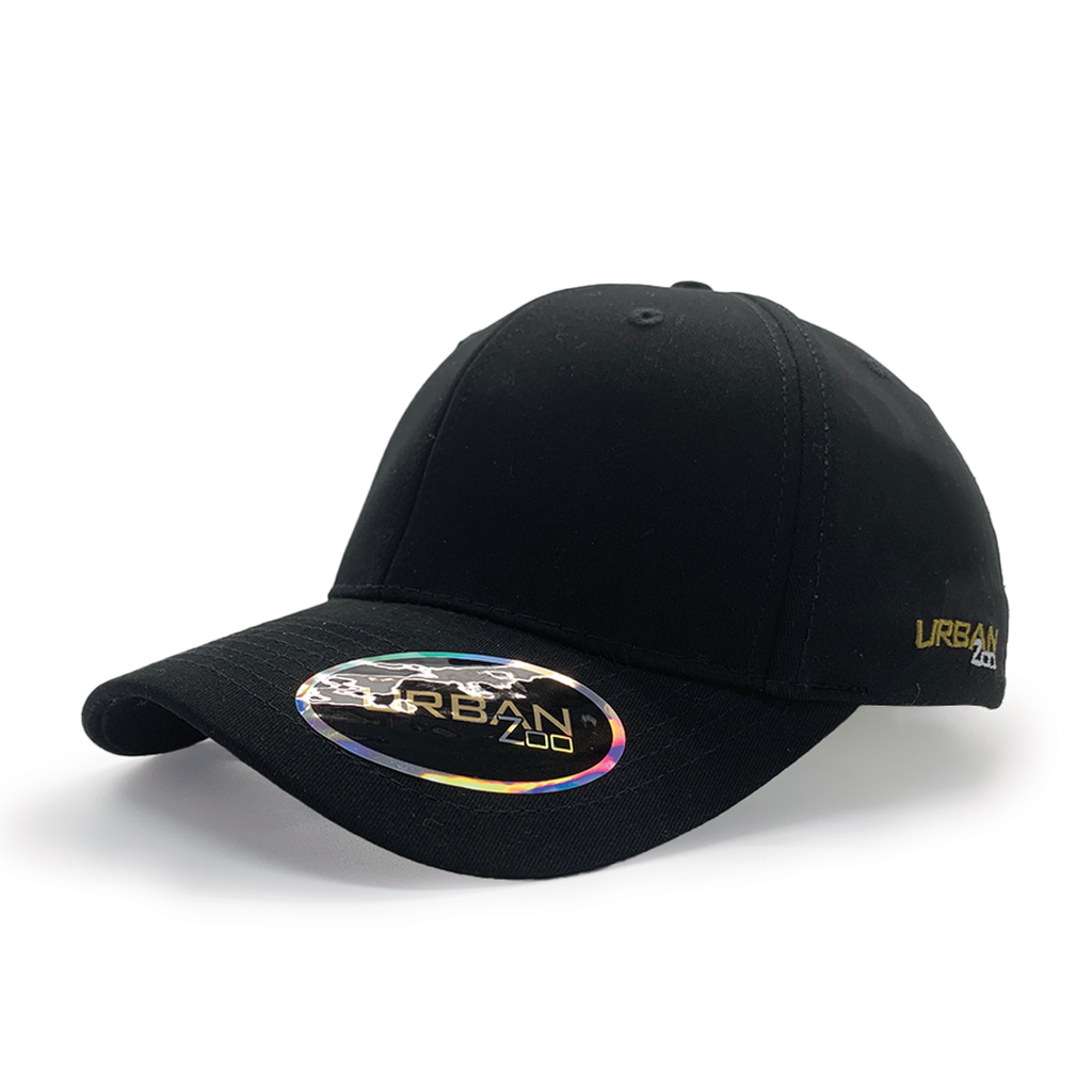 Urban Zoo Brooklyn 101 6 Panel Fitted Cap Black L/XL (Black, S/M)