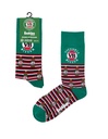 Foot-ies Victoria Bitter Organic Cotton Socks Green/Red Stripes Size 8 to 13
