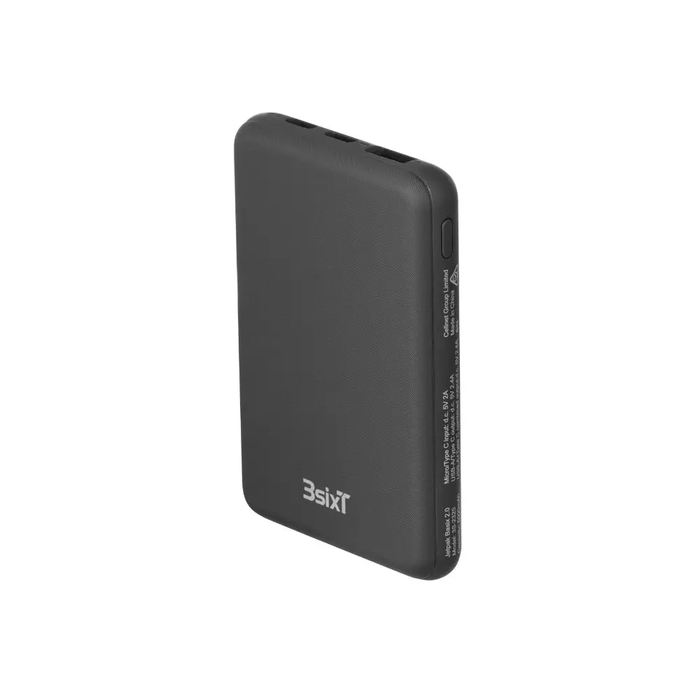 JetPak Basix 2.0 5000 mAh Power Bank Black - 3SIXT