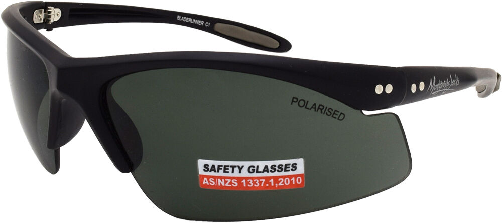 Mangrove Jacks Safety Glasses Bladerunner C1 Black / Smoke Polarised Lenses