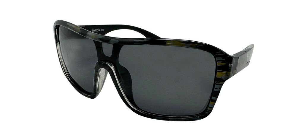 Mangrove Jacks Byron C9 Crystal Stripe Print w Black Back Spray / Smoke Polarised Lenses