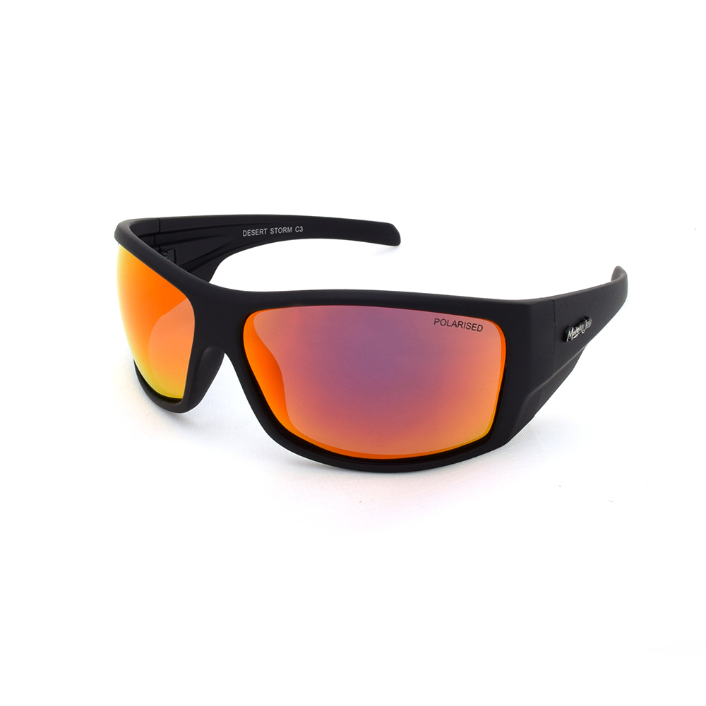 Mangrove Jacks Desert Storm C3 Matte Black / Red Revo Polarised Lenses