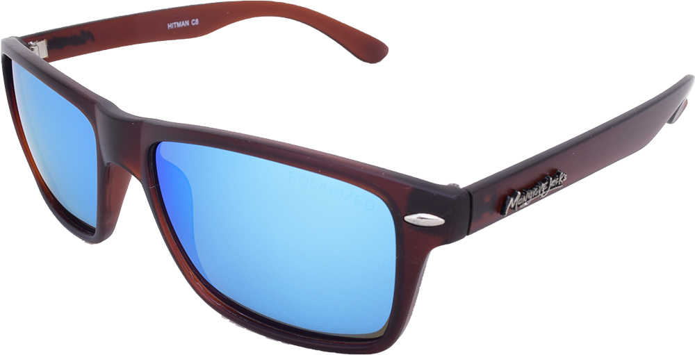 Mangrove Jacks Hitman C8 Crystal Brown / Ice Blue Revo Polarised Lenses