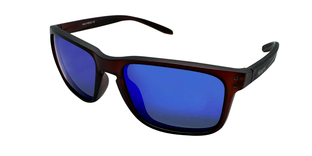 Mangrove Jacks Holyhead C2 Matte Crystal Dark Brown / Smoke With Blue Revo Polarised Lenses