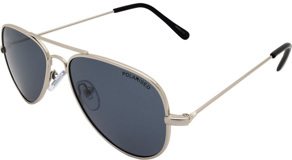 Mangrove Jacks Kids MJK011 C1 Silver & Black / Smoke Polarised Lenses