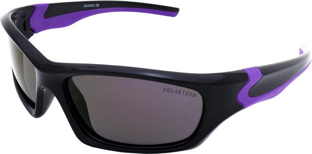 Mangrove Jacks Kids MJK042 C6 Black & Purple Rubber / Purple Revo Polarised Lenses