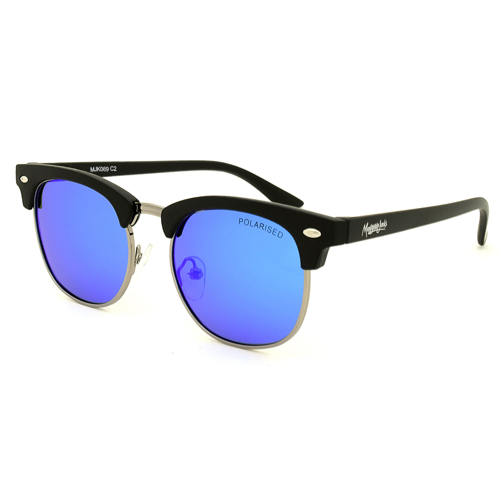 Mangrove Jacks Kids MJK069 C2 Matte Black and Light Gunmetal / Blue Mirror Polarised Lenses