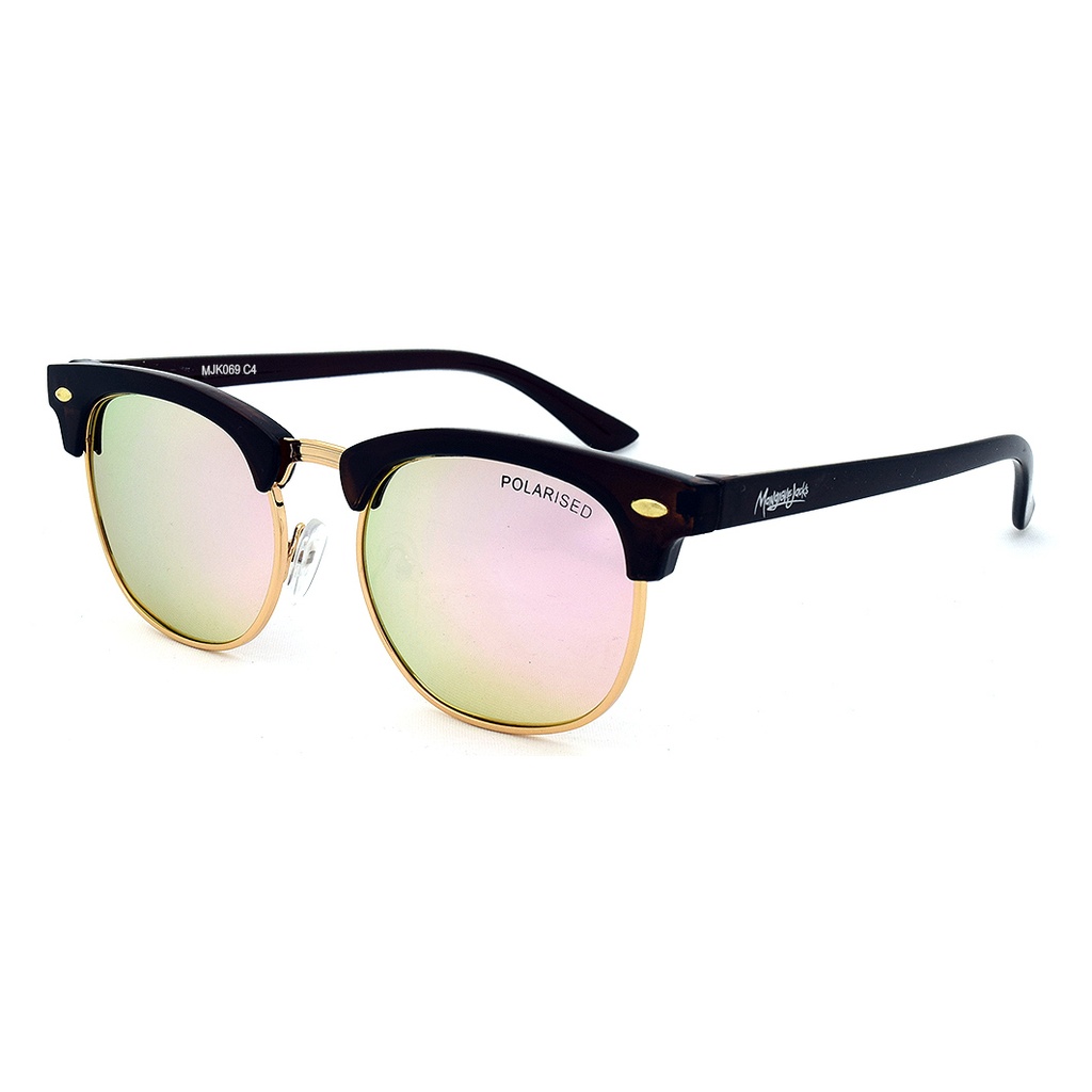 Mangrove Jacks Kids MJK069 C4 Dark Crystal Brown and Light Gold / Pink Revo Polarised Lenses