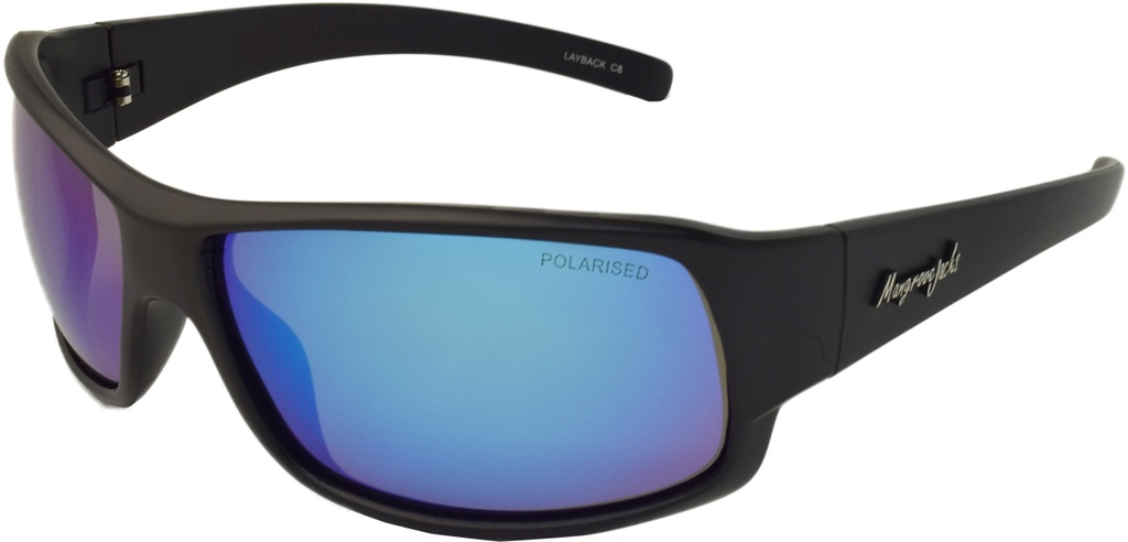 Mangrove Jacks Layback C8 Matte Black / Ice Blue Revo Polarised Lenses