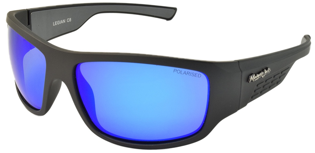 Mangrove Jacks Legian C8 Matte Crystal Grey & Matte Black / Ice Blue Revo Polarised Lenses