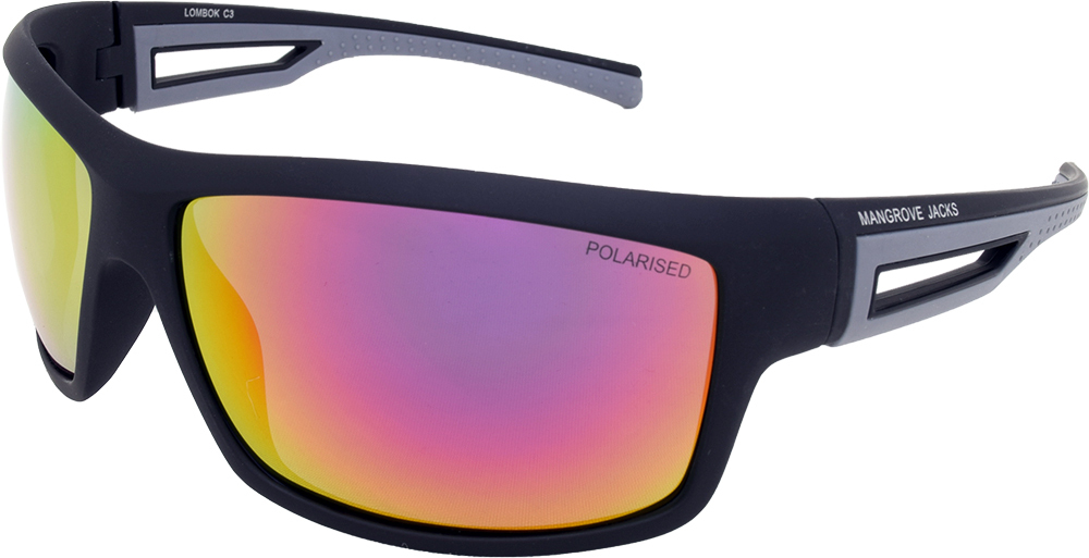 Mangrove Jacks Lombok C3 Matte Crystal Dark Brown & Matte Black / Black Red Revo Polarised Lenses