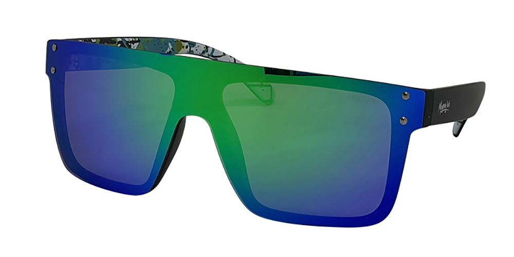 Mangrove Jacks Never Say Never C11 Matte Black / Green Revo Polarised Lenses