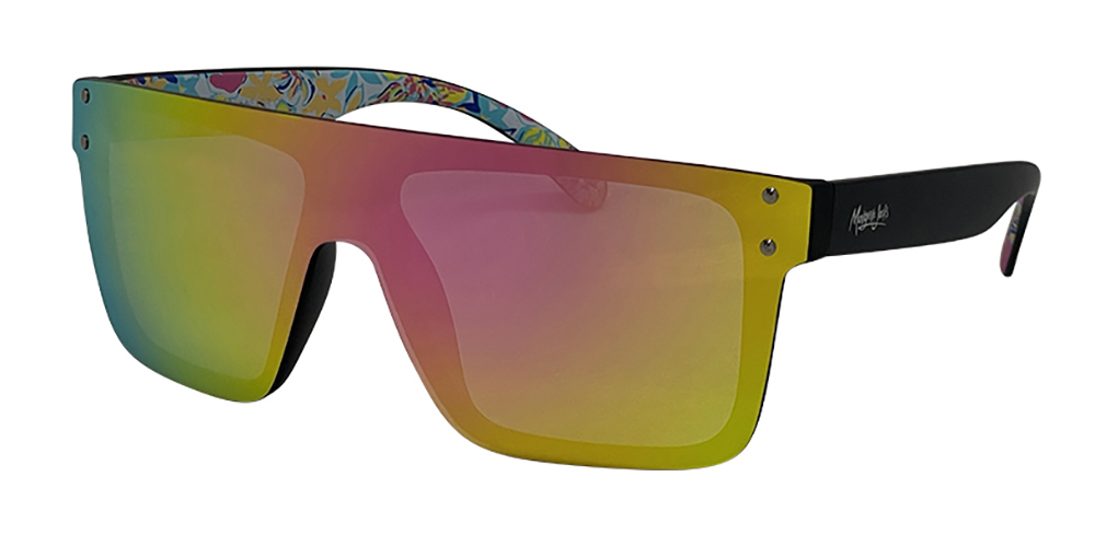Mangrove Jacks Never Say Never C6 Matte Black / Pink Revo Polarised Lenses
