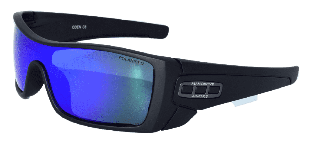 Mangrove Jacks Oden C8 Matte Black / Ice Blue Revo Polarised Lenses
