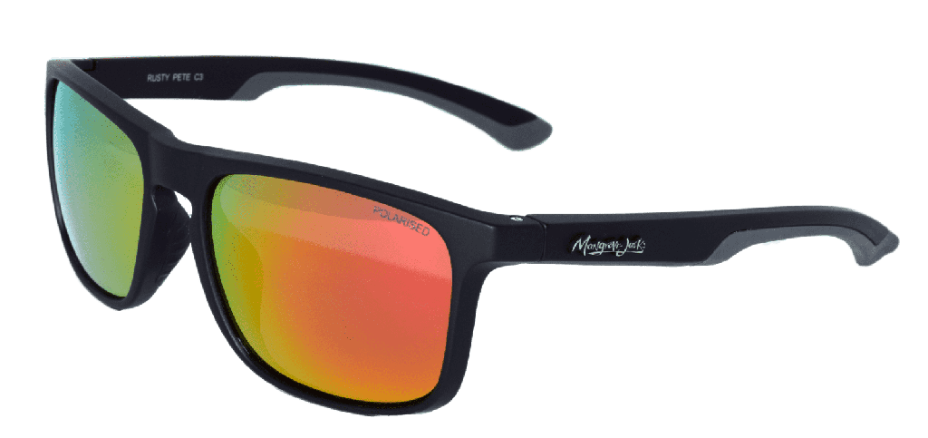 Mangrove Jacks Rusty Pete C3 Matte Black / Red Revo Polarised Lenses