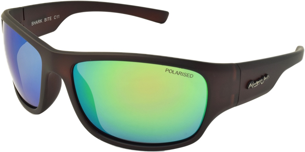 Mangrove Jacks Shark Bite C11 Matte Crystal Dark Brown / Green Revo Polarised Lenses