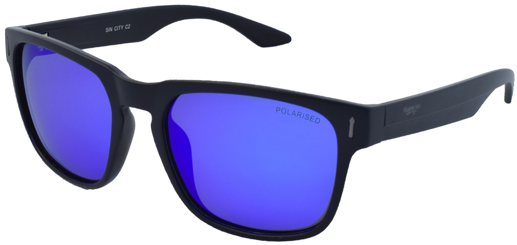 Mangrove Jacks Sin City C2 Matte Black / Blue Revo Polarised Lenses