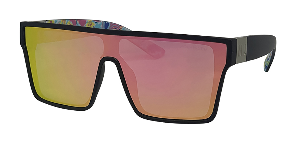Mangrove Jacks Sin by the Sea C6 Matte Black / Pink Revo Polarised Lenses