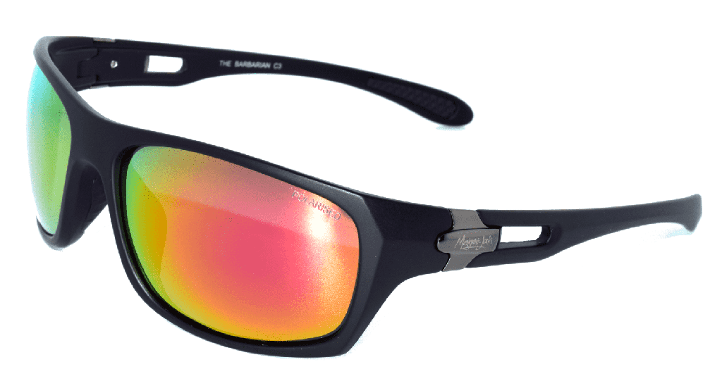 Mangrove Jacks The Barbarian C3 Matte Black / Red Revo Polarised Lenses