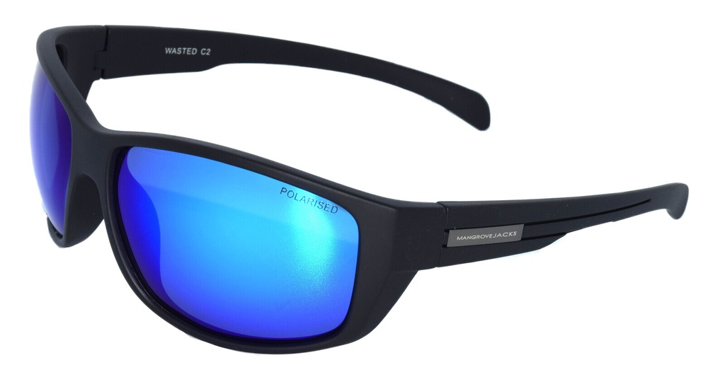 Mangrove Jacks Wasted C2 Matte Black / Blue Revo Polarised Lenses