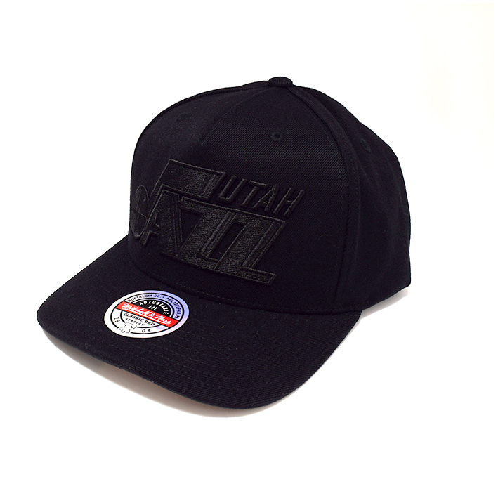 Mitchell & Ness Utah Jazz NBA Blk+Blk Tm Logo Redline Black OSFM MNUJ20105