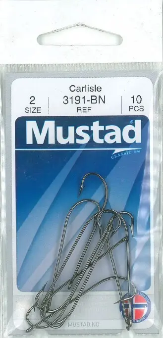 Mustad Carlisle Bait Hook Black | Size 2 | 10 Pack