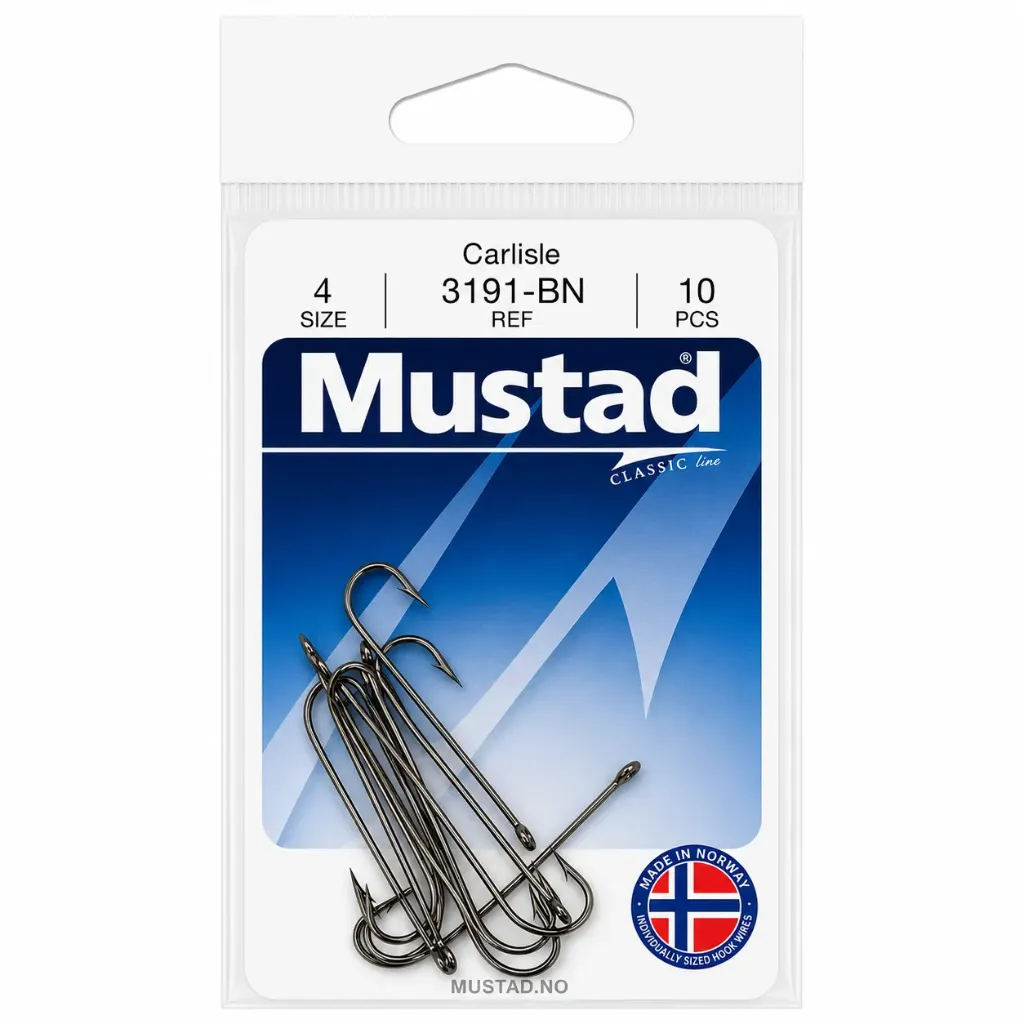 Mustad Carlisle Bait Hook Black | Size 4 | 10 Pack
