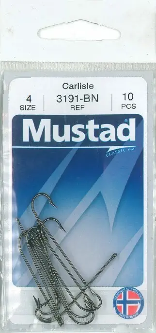 Mustad Carlisle Bait Hook Black | Size 4 | 10 Pack