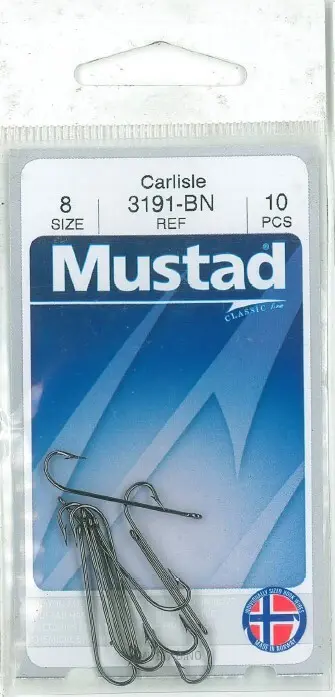 Mustad Carlisle Bait Hook Black | Size 8 | 10 Pack