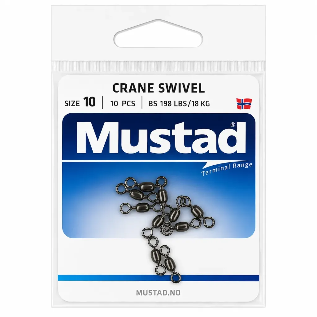 Mustad Crane Swivel | Size 10 | 198lb-18kg | 10 Pack