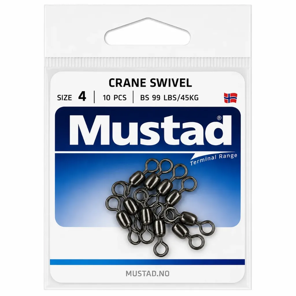 Mustad Crane Swivel | Size 4 | 99lb-45kg | 10 Pack
