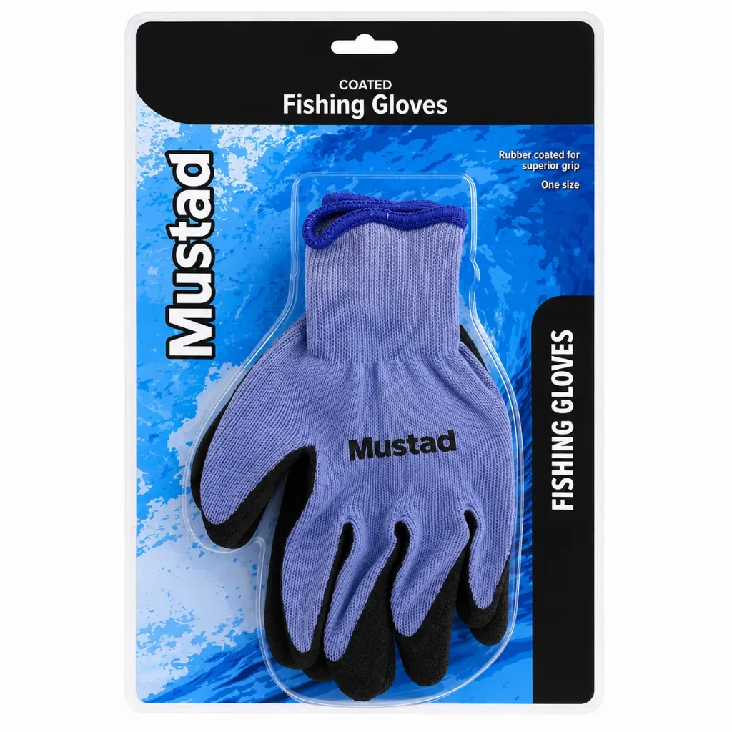 Mustad Rubber Coated Fishing Gloves