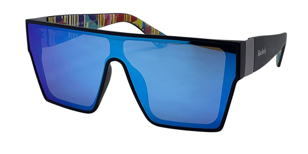 [9340457035097] Rocko's Live and Let Live | C18 | UV Protection | Sunglasses | Black Frame | Green Revo