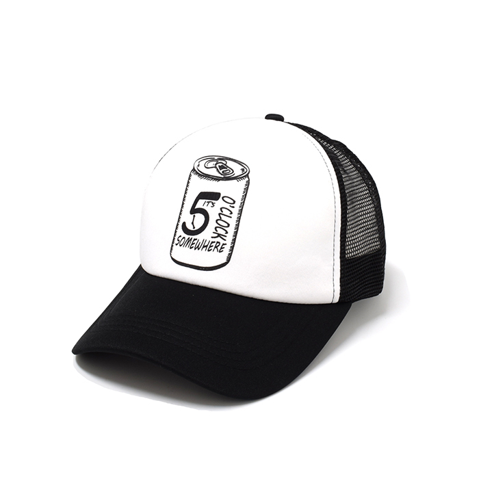 Rocko's Trucker Cap It's 5 O'clock Somewhere White/Black