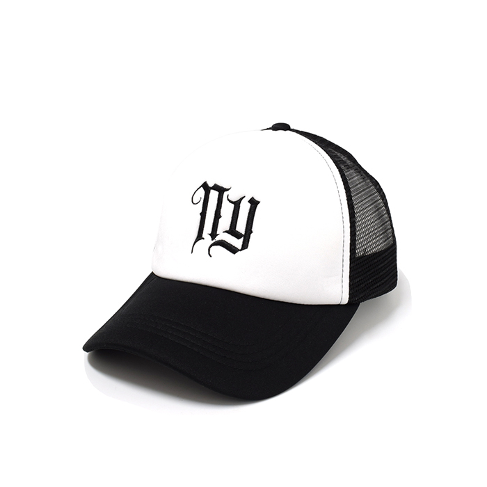 [9337217025542] Rocko's Trucker Cap NY Logo White/Black