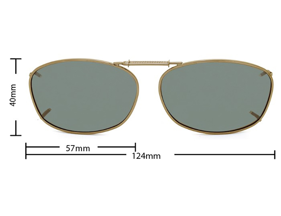 [9337217035893] Stalkers Clip On Size 10 Light Gold Frame / G15 Polarised Lenses