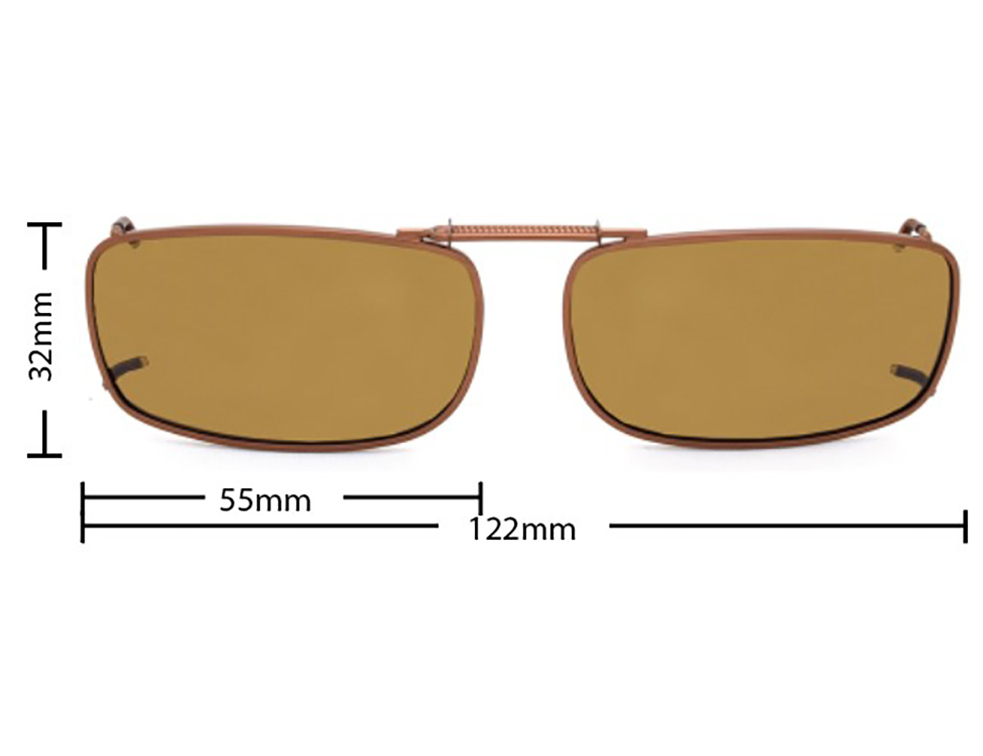 Stalkers Clip On Size 2 Dark Brown Frame / Brown Polarised Lenses