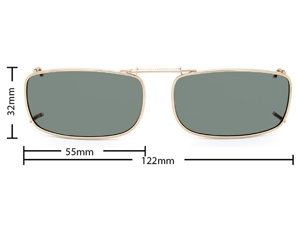 Stalkers Clip On Size 2 Light Gold Frame / G15 Polarised Lenses