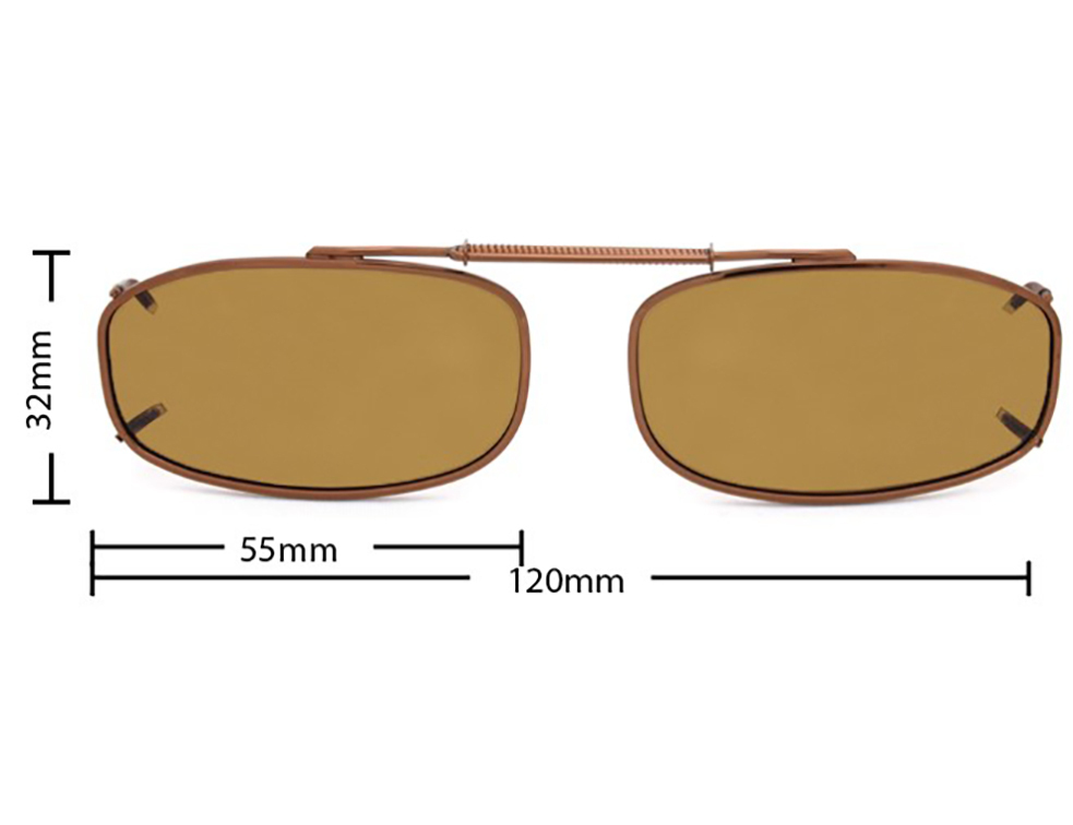 Stalkers Clip On Size 3 Dark Brown Frame / Brown Polarised Lenses
