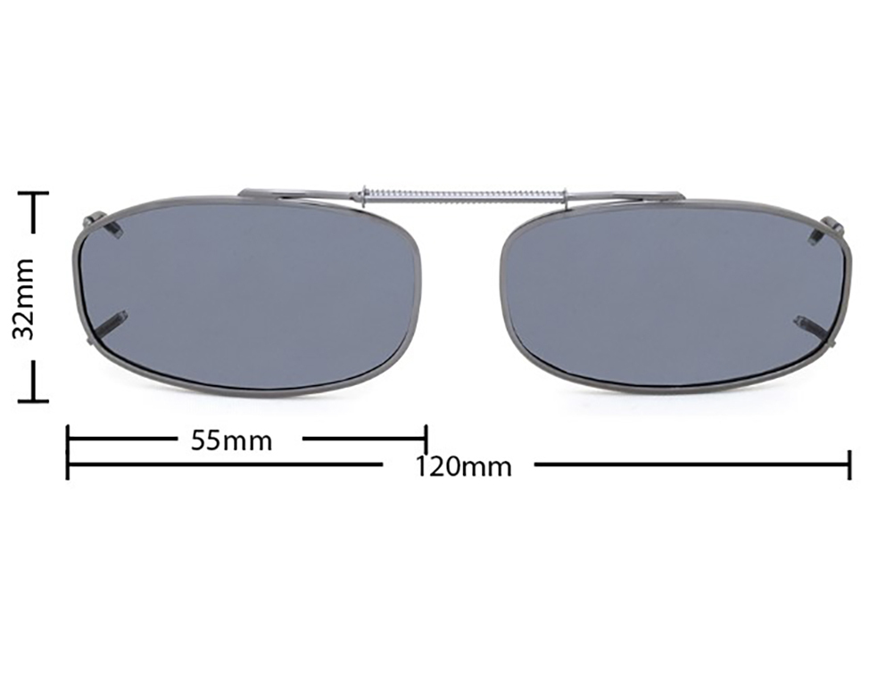 Stalkers Clip On Size 3 Dark Gunmetal Frame / Smoke Polarised Lenses