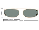 Stalkers Clip On Size 3 Light Gold Frame / G15 Polarised Lenses
