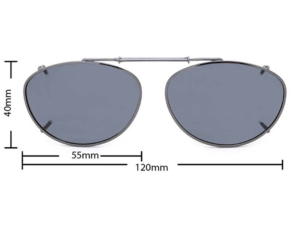 Stalkers Clip On Size 5 Dark Gunmetal Frame / Smoke Polarised Lenses