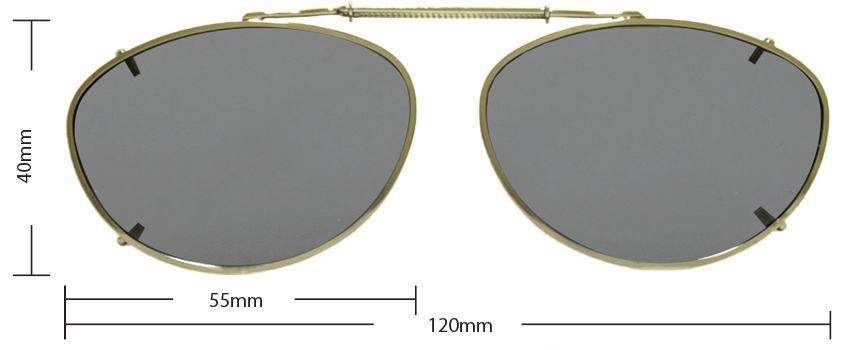 Stalkers Clip On Size 5 Light Gold Frame / G15 Polarised Lenses