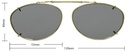 Stalkers Clip On Size 5 Light Gold Frame / G15 Polarised Lenses