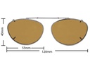 Stalkers Clip On Size 5 Silver Frame / Brown Polarised Lenses