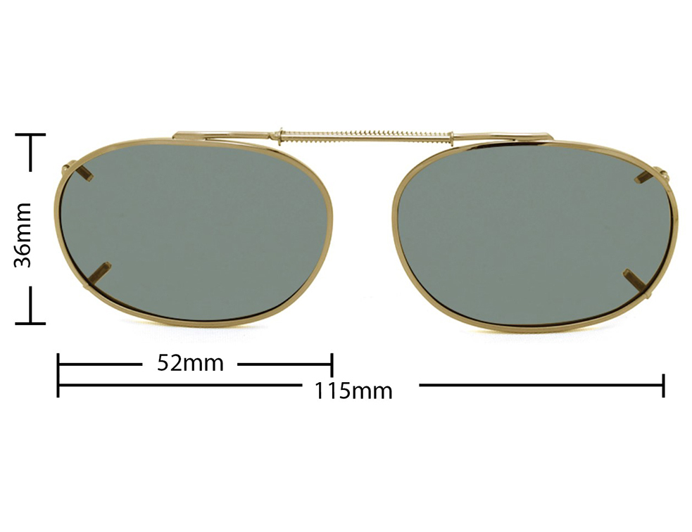 Stalkers Clip On Size 6 Light Gold Frame / G15 Polarised Lenses