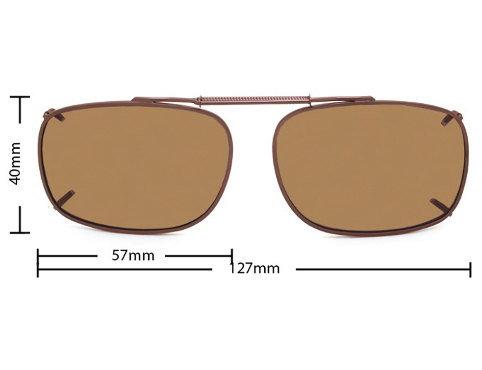 Stalkers Clip On Size 7 Dark Brown Frame / Brown Polarised Lenses