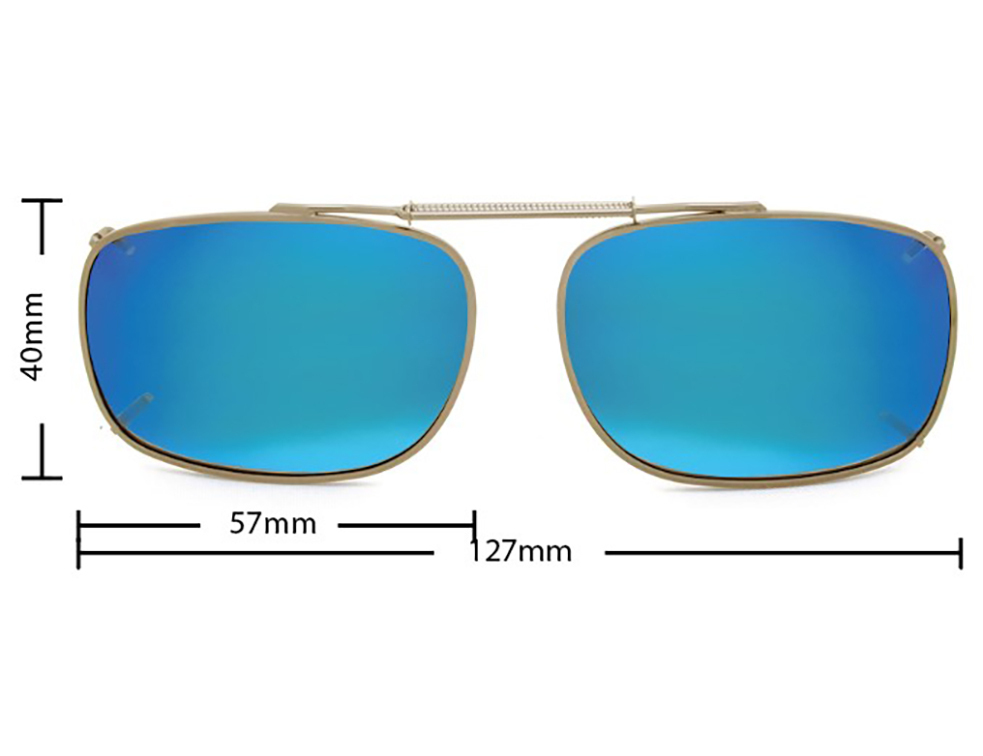 Stalkers Clip On Size 7 Dark Gunmetal Frame / Ice Blue Revo Polarised Lenses